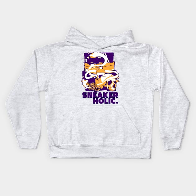 Sneaker Holic Court Purple Kids Hoodie by funandgames